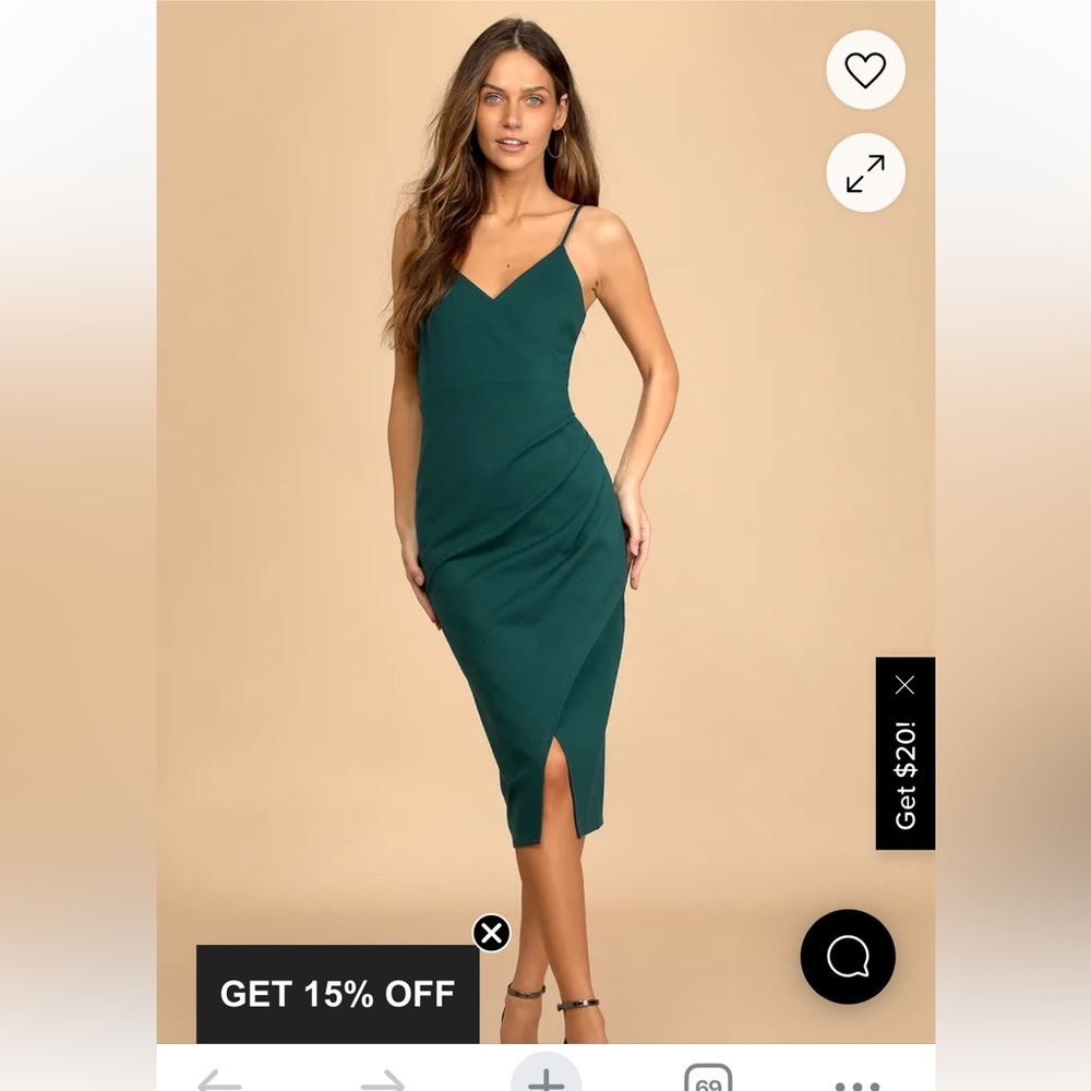 Lulu’s Lulus All This Appeal Bodycon Midi Dress dark green medium